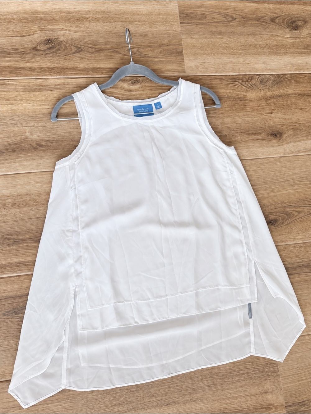 Simply Vera Vera Wang White Sleeveless Layered Tunic Tank for Girls